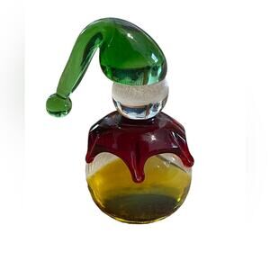 Vintage Kaspar Silesia Multi-Color Glass Art Clown Paperweight Made In Germany